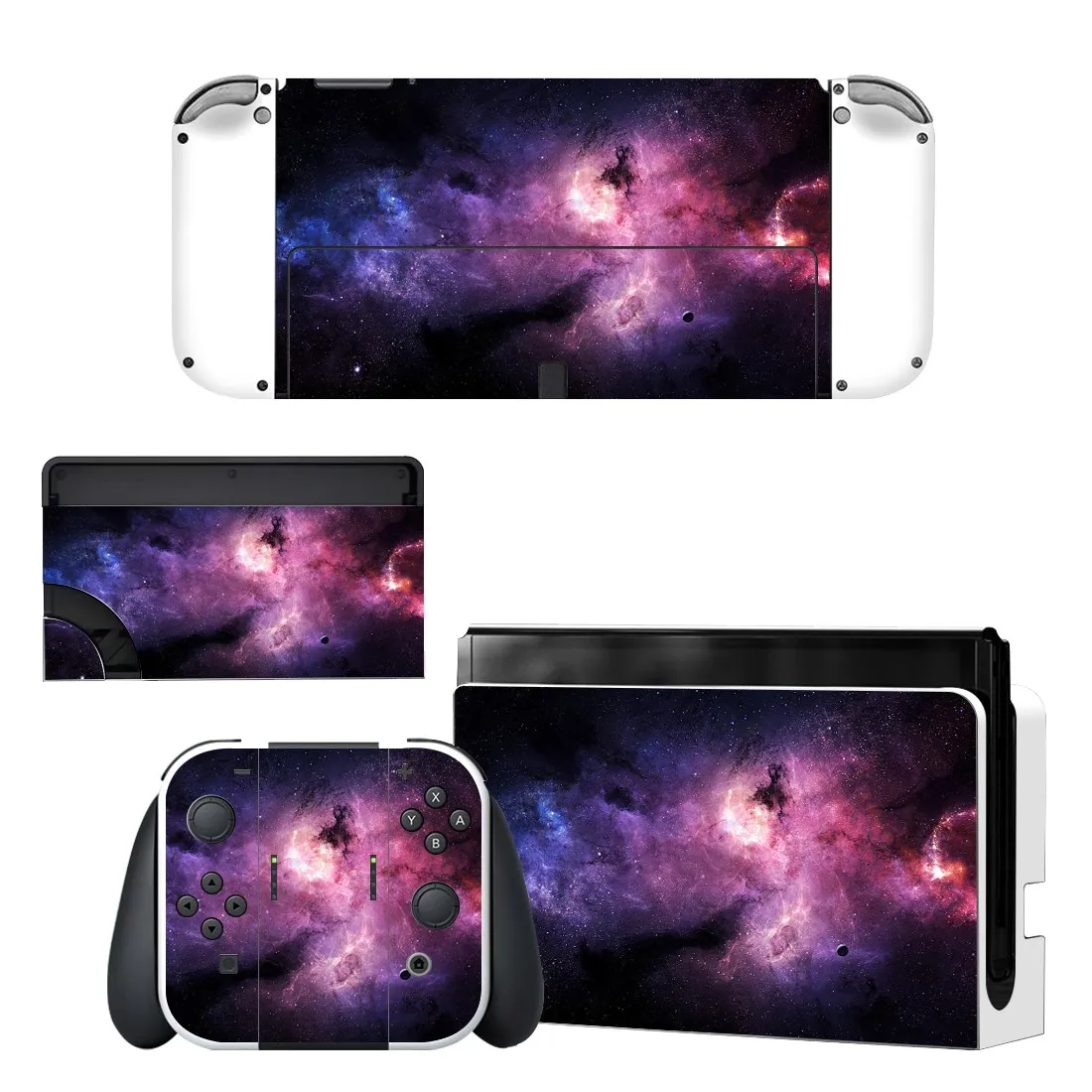 Full Body Protective Cover Skin Art Decals Compatible Nintendo Switch Oled Game Console Controller Decor 1set Starry Sticker 