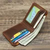 Handmade Genuine Leather Wallet Men Retro Short Man's wallet Durable Real Leather Wallet Handmade Breif Cartera Hombre 3