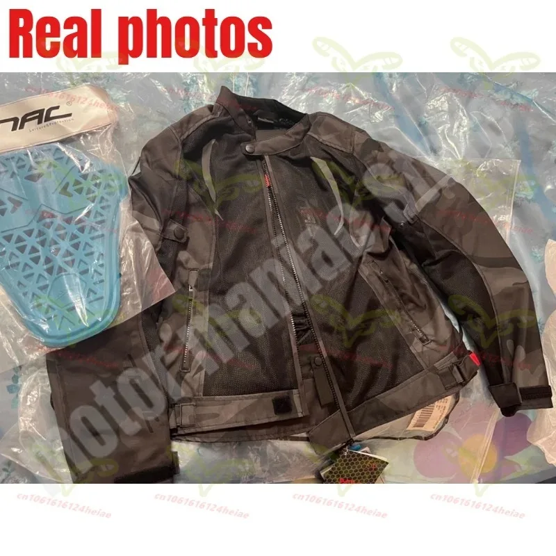 TNAC 여성 여름 오토바이 자켓 메쉬 통기성 안티 폴 위장 반사 모토크로스 라이딩 보호 장비