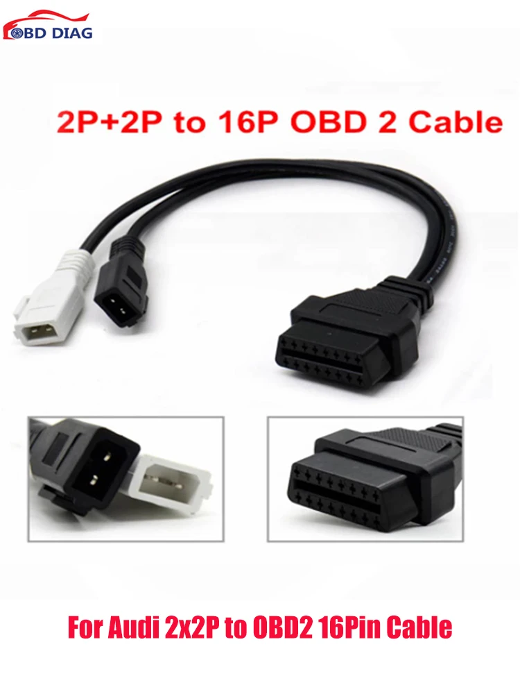 Adattatore Vag Per Cavo Obd2 Da 2P + 2P A 16Pin Per Audi 2 X2 Obd1 Obd2 Cavo Diagnostico Per Auto 2P + 2P A Connettore Femmina A 16Pin Per Vw/Skoda