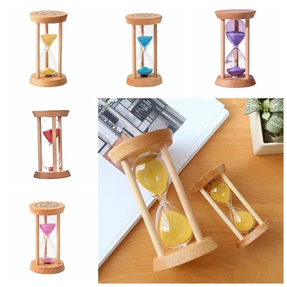 Wooden Hourglass Mini Desktop Decoration Sand Clock Creative Timers Sandglass Hourglass Kitchen For Kids Gift 1/3/5 Minutes