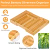 Expandable Bamboo Kitchen Drawer Organizer – Adjustable Cutlery Tray for Utensils, Silverware, and Flatware – 5 to 7 Slots 4