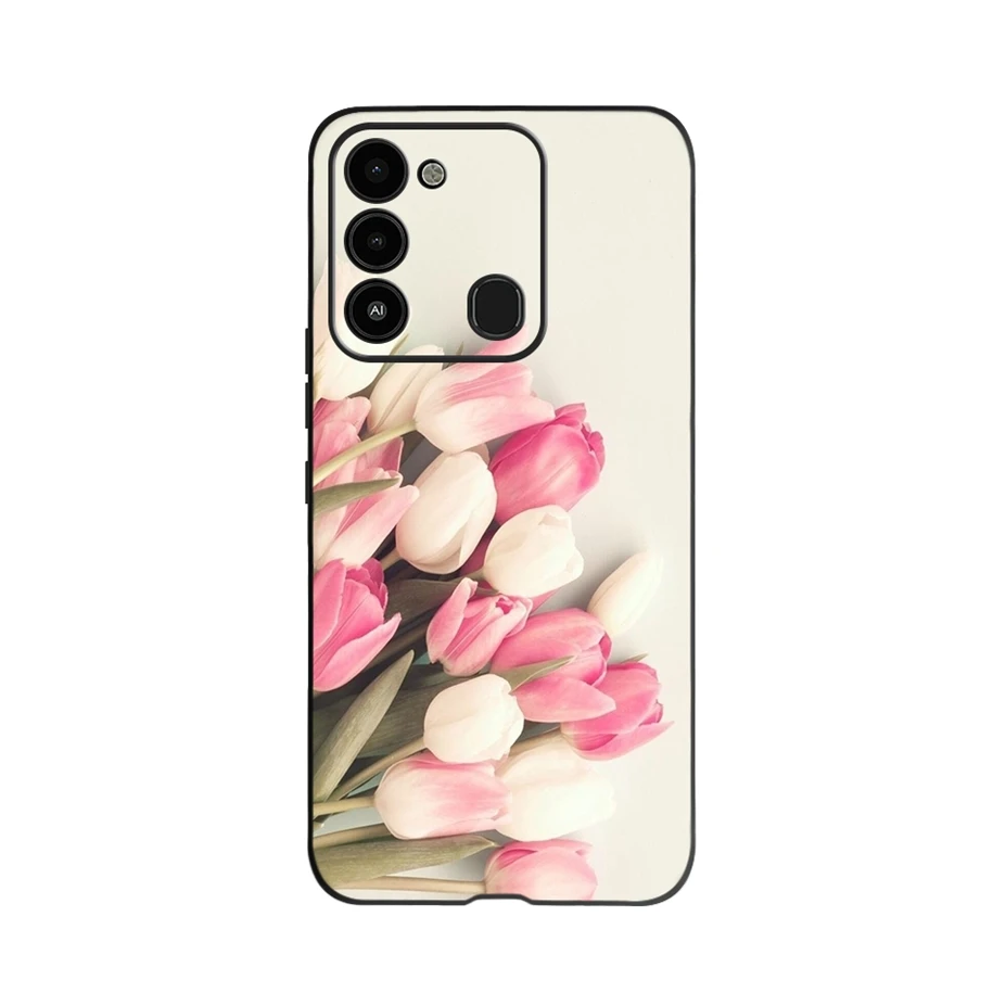 mobile pouch For Tecno Spark Go 2022 Case Fashion Flower Printed Protective Cover For Tecno Spark 8C Phone Case SparkGo KG5 Coque Soft Fundas flip cover with pen Cases & Covers