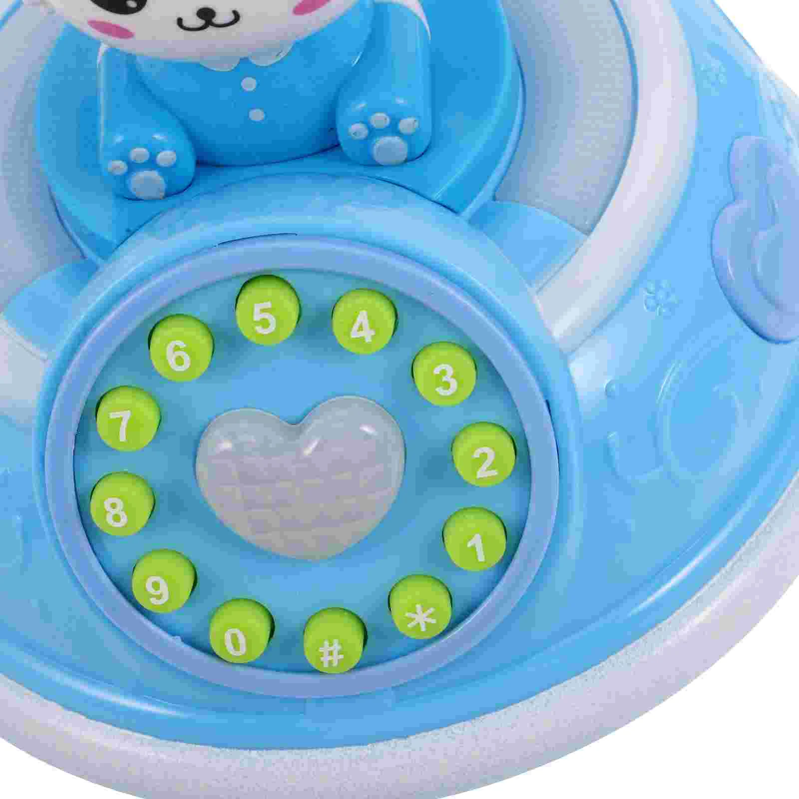 Retro Telephone Toy Cellular Training Electronic Landline Pretend Party Favor Kids Play Plastic Toddler Light Rotary 3