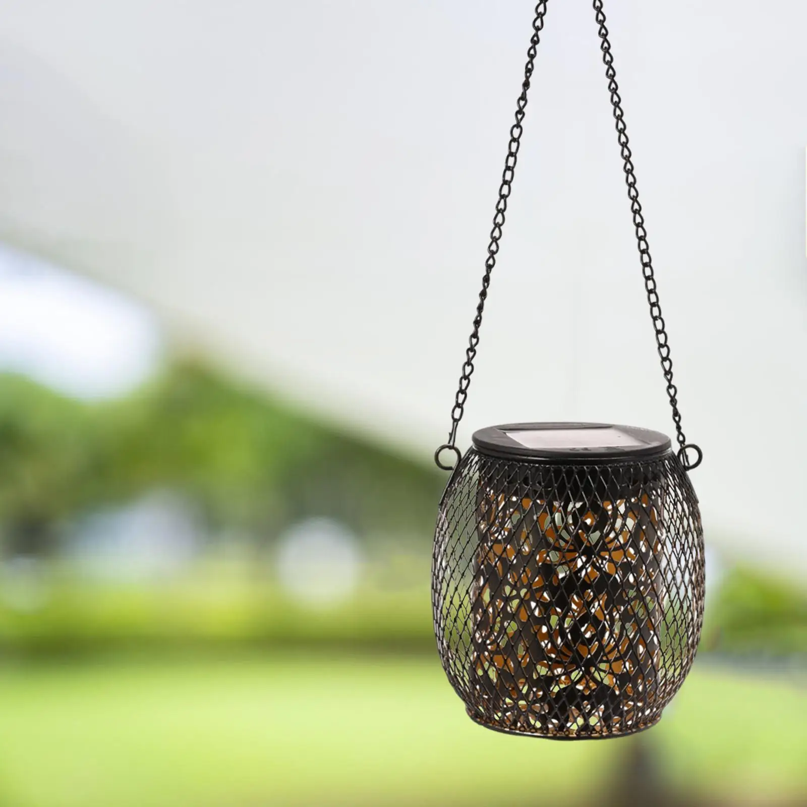 Metal Garden Solar Hanging Lantern Light IP65 Waterproof for Lawn Tree Decor