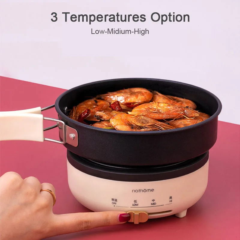 3 In 1 Travel Folding Pot With Frying Pan Portable Split Stainless Steel  Electric Cooking Pot Outdoor Hot Pot Electric Cooker - Multi Cookers -  AliExpress