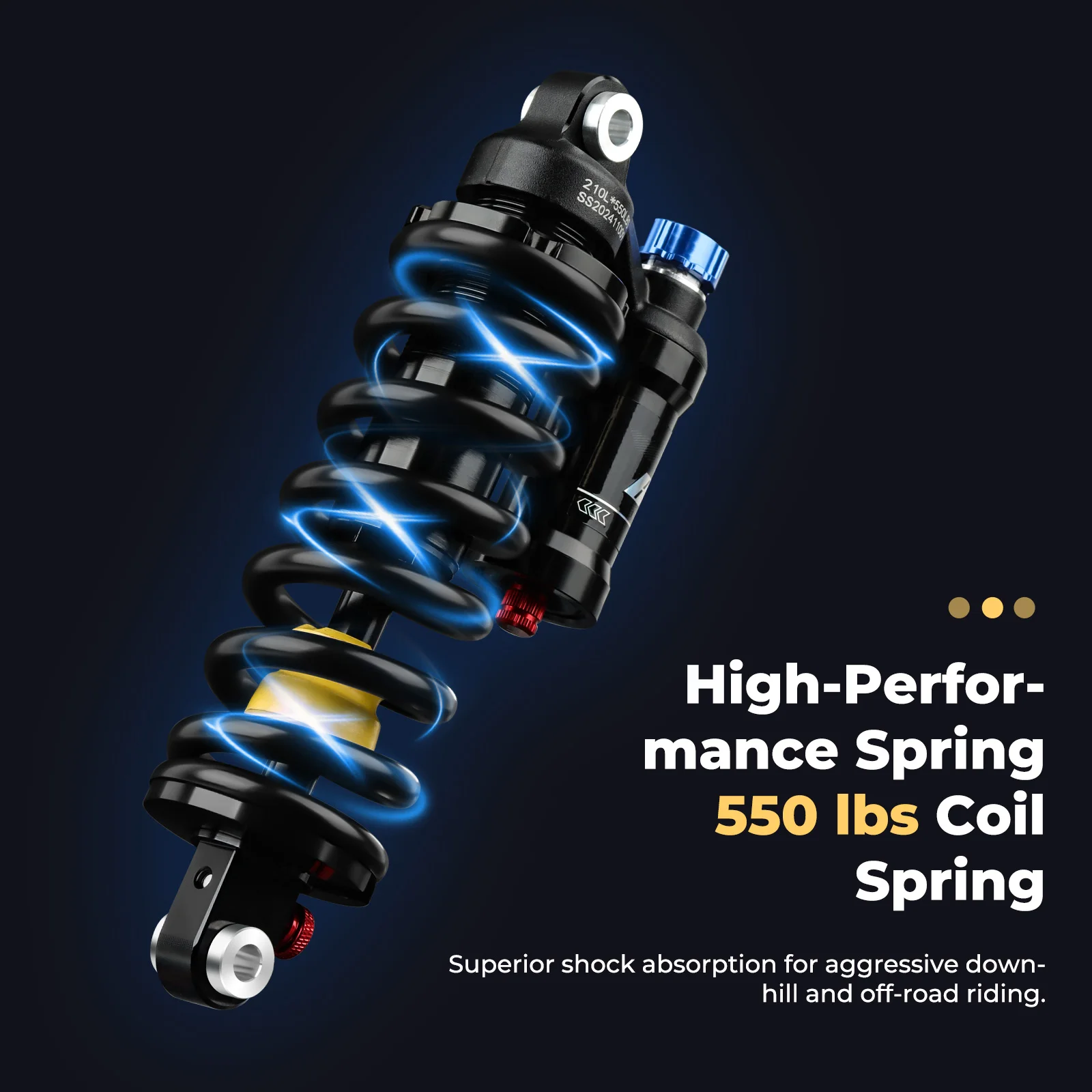 BOLANY MTB Rear Shock Absorber Suspension 190/210/230mm Adjustable