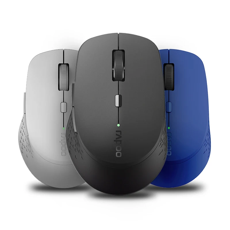 Rapoo-M300G Mouse Bluetooth sem fio multi-modo silencioso, Mouse óptico portátil com design ergonômico, suporta até 3 dispositivos