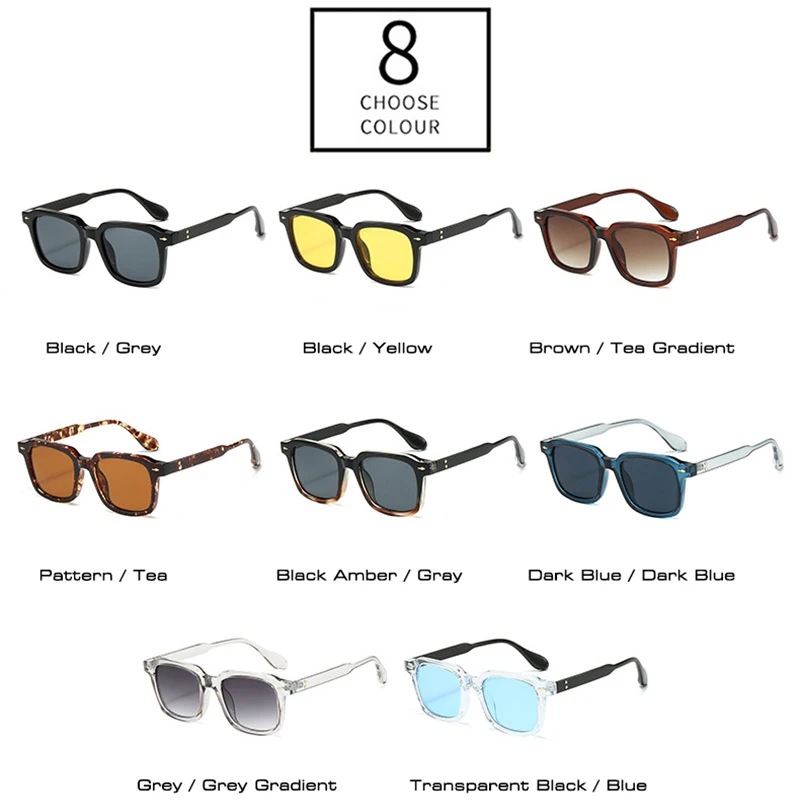 MUTYNE Fashion Square Sunglasses Women Retro Rivets