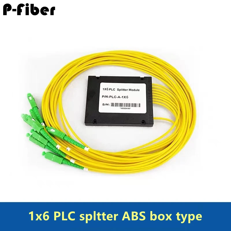 

1x6 PLC сплиттер 5 шт. 1:6 ABS коробка тип оптического волокна сплиттер FC SC ST LC 1.5mtr 1*6 FTTH соединитель