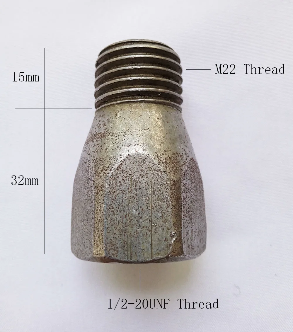 1 Pcs Thread Adapter for Diamond Drill Core Bits Male M22 Thread to Female 1/2-20UNF Connection Convertor Construction Tools