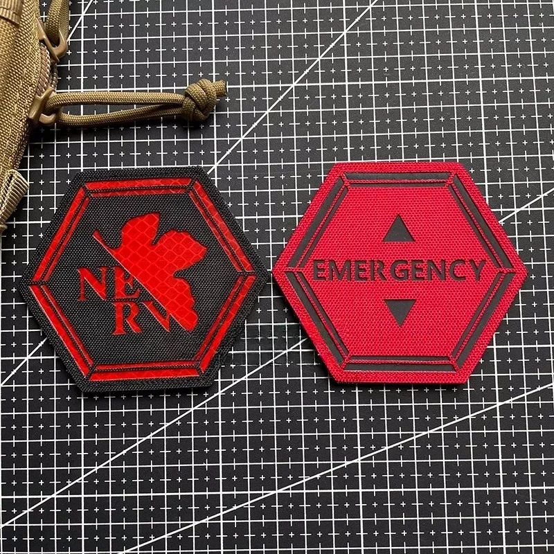 뉴 센추리 전도자 로고 애니메이션 배지 애니메이션 NERV 반사 패치 암밴드 후크 앤 루프 전술 스티커 패치 의류용