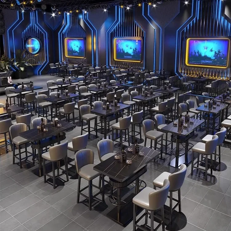 Commercial furniture vintage night show bistro Music bar Clear bar High table chair sofa booth coffee table combination