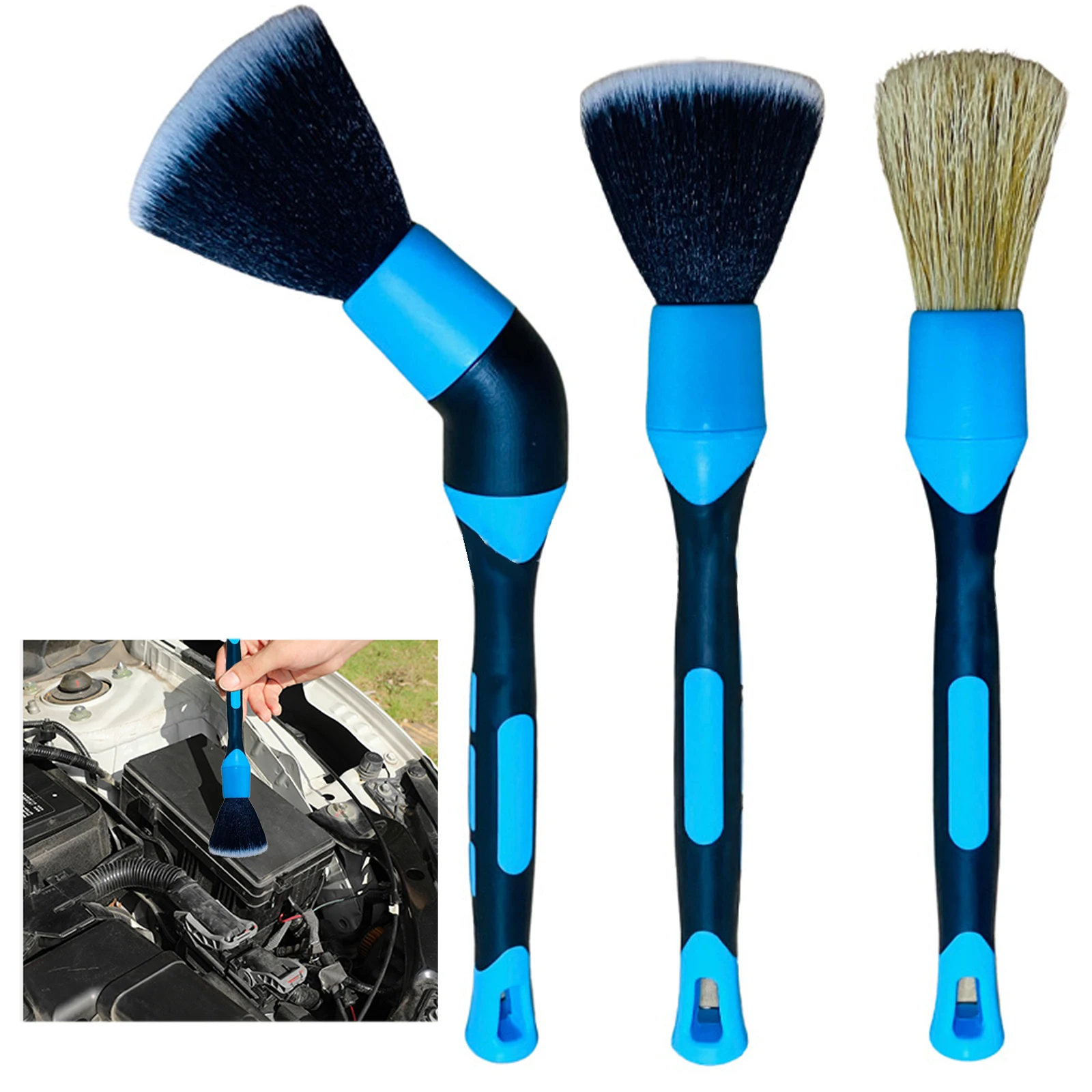 Autowasseretteborstel Kit Extended Verwijderbare Borstels Auto Cleaning Tools Dashboard Velg