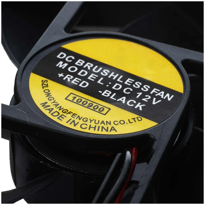4X Black Plastic Square 9025 90 X 90 X 25Mm DC 12V 0.25A Cooler Fan-AAAE