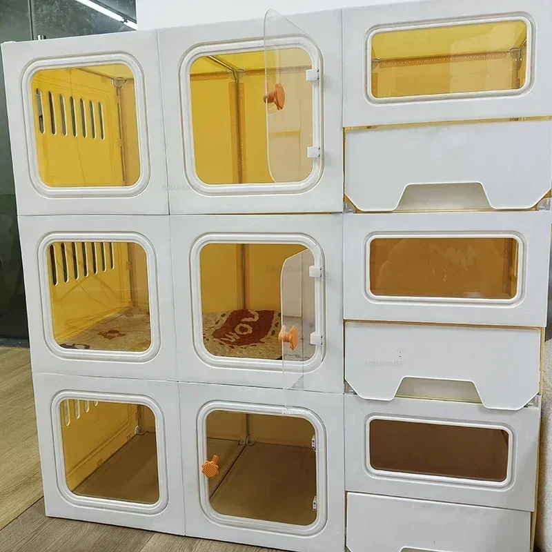 3층 고양이 케이지 (칸막이 포함) 번 케이지 넓은 공간 애완동물샵 보호용 고양이 케이지 하우스 (화장실 포함) 고급 고양이 빌라 R
