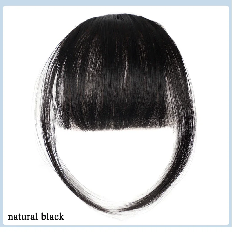 Synthetic Hair Clip In Bangs Natural Black Invisible Front Fringes Clip in Hair Air Bangs Fake For Women hair bangs
