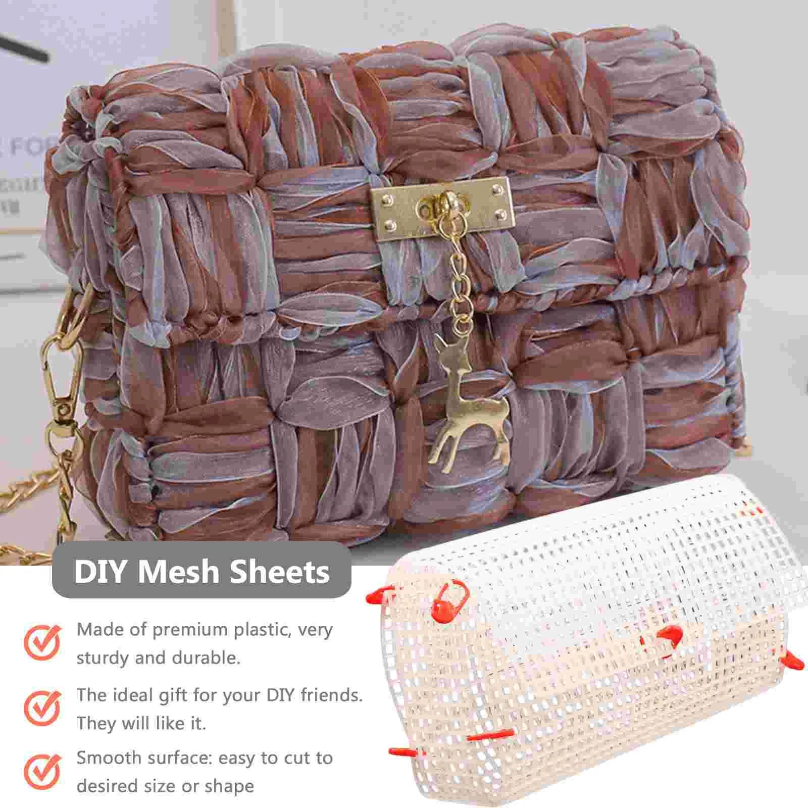 Hook Bag Mesh Canvas for Plastic DIY Accessories Embroidery Weaving Grid Plate 4 Pcs embroidery fabric