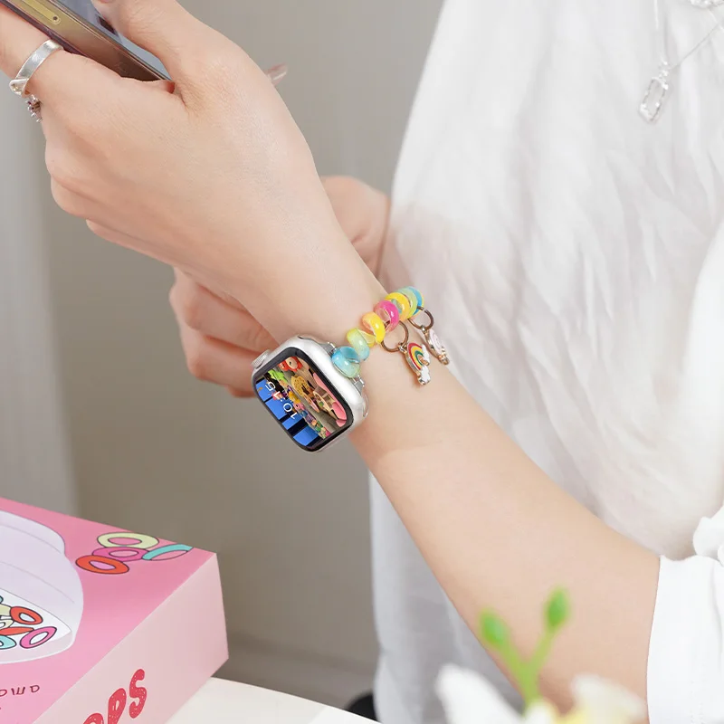รูปสินค้า สายรัดข้อมือแฟชั่นสำหรับ Apple Watch ยืดหยุ่น ใส่ได้ทุกขนาด