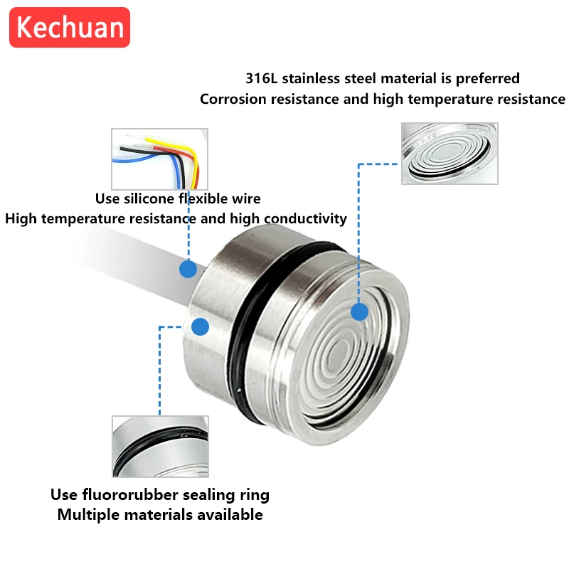 Pressure sensor Diffusion Silicon core current 4-20mA RS485 communication signal pressure transmitter accessories 24VDC power supply