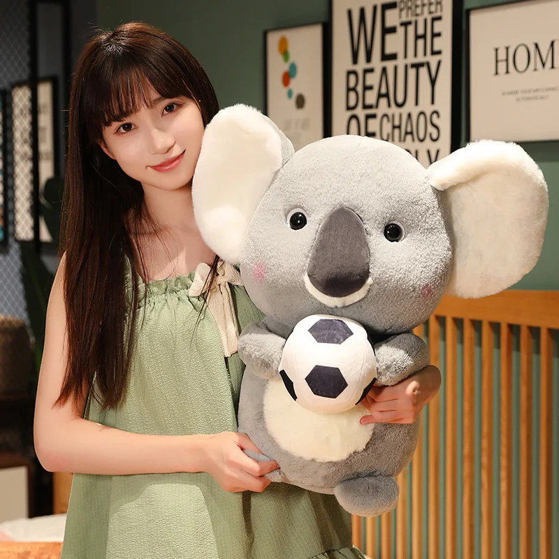 Kawaii Australia Koala Bears Plush Toys Stuffed Animals Doll Holding Racket  Basketball Girls Children Birthday Gifts Home Decor