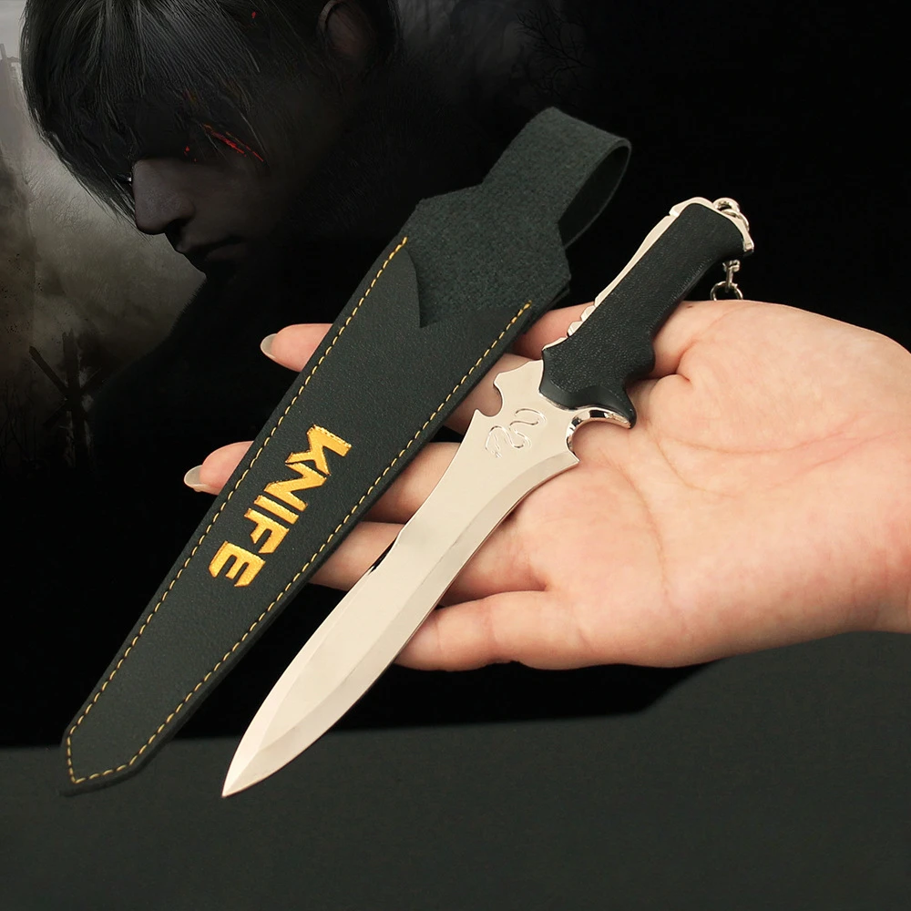 18CM Resident Evil Leon Scott Kennedy Weapon Combat Tactical Knife Game Periphery Full Metal Model Collectible Ornaments Boy Toy 2