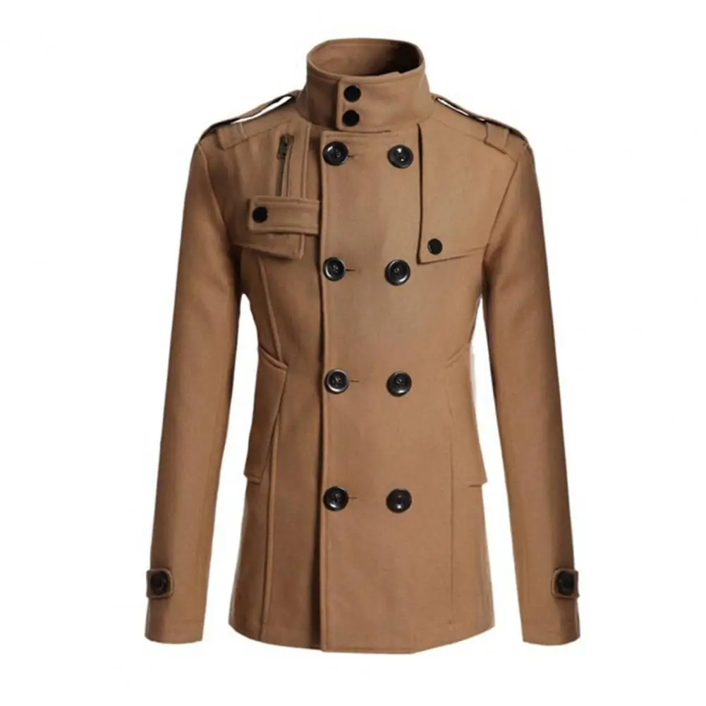 Description Picture 5 of itemFabulous Men Coat Gentle Woolen Streetwear Men Jacket  Overcoat Men Jacket for Dating