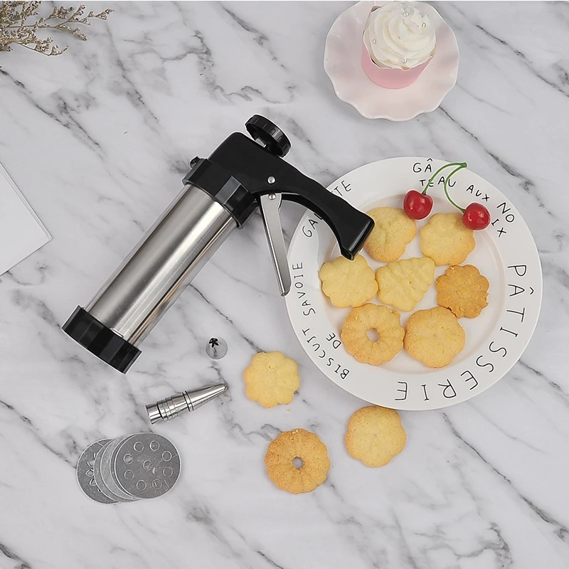 Ensemble de pistolet de décoration de crème de gâteau en acier inoxydable, Machine à biscuits, buses, moule de pâtisserie, extrudeuse de seringue, outils de cuisson de cuisine