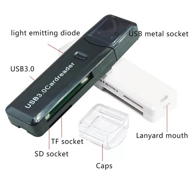 SD Card Reader 3 USB 3.0 3 in 1 OTG Memory Card Reader High-speed