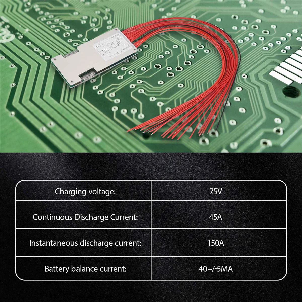 20S 60V 45A LiFePo4 Battery Protection Board BMS PCB with Balance for Motorcycle E-Bike Scooter