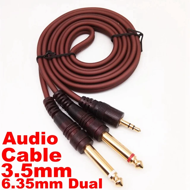 3.5mm To Dual 6.5mm Adapter Jack Audio Aux Cable Double 6.35 1/4 Mono Jack  To Stereo 1/8 3.5mm Jack Aux Cord Female To Male - Audio & Video Cables -  AliExpress