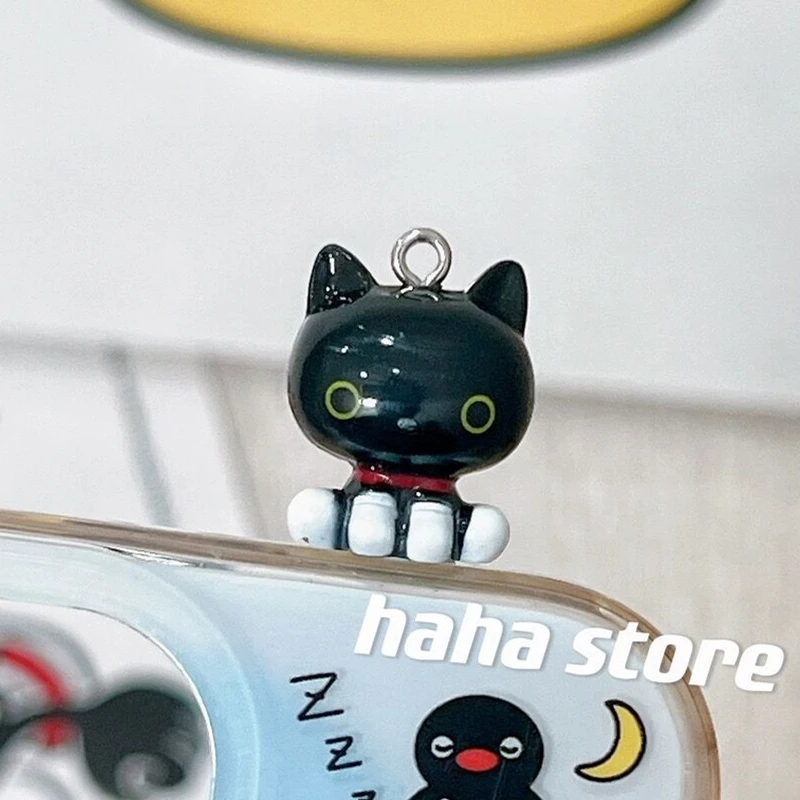 Kutusita Nyanko 검은 고양이 키체인, 귀여운 PVC 미니 키체인, 귀여운 키링