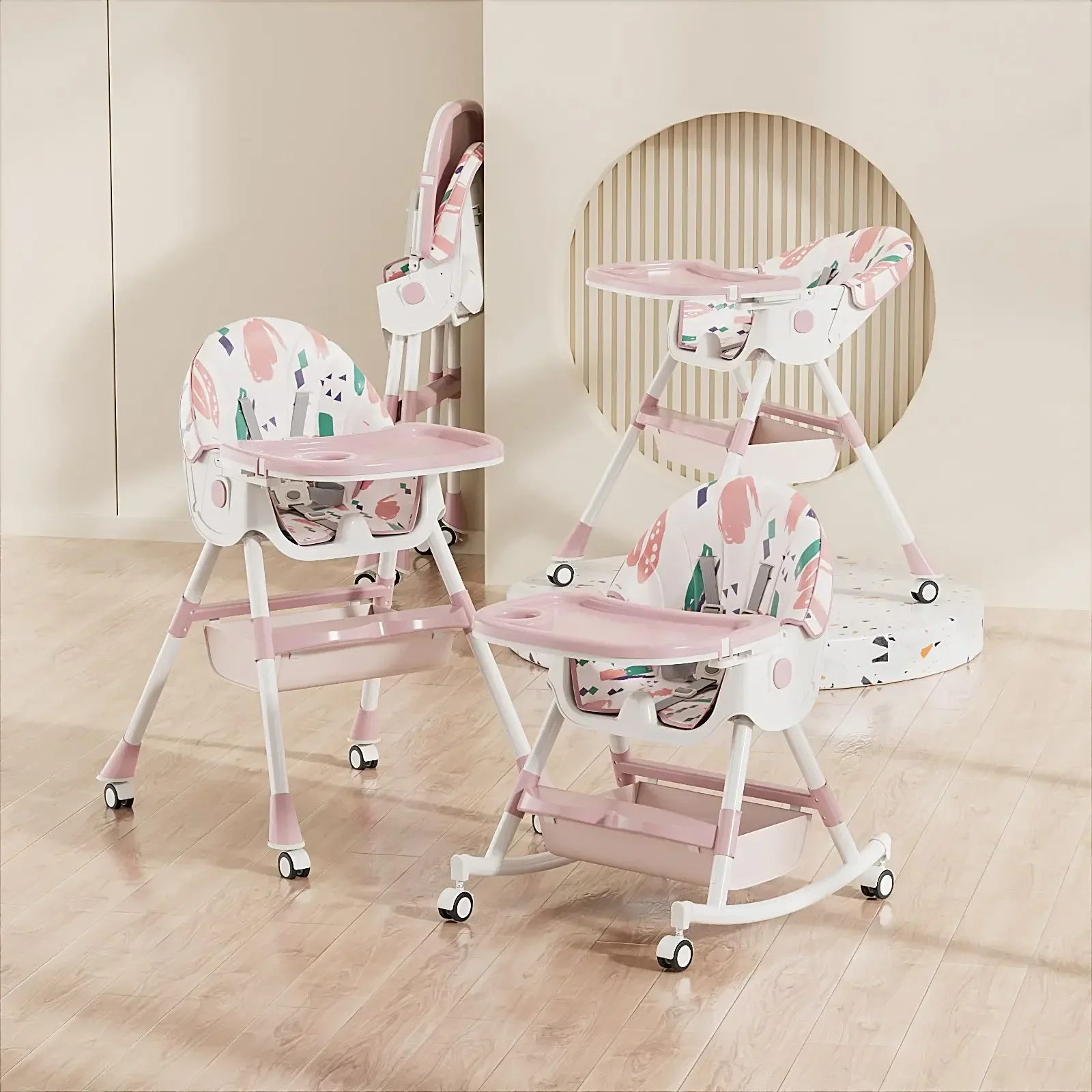 Multi Functional Infant Toddler Dining Chairs Children's Dining Tables Chairs Foldable Portable Seats for Sitting Lying Down