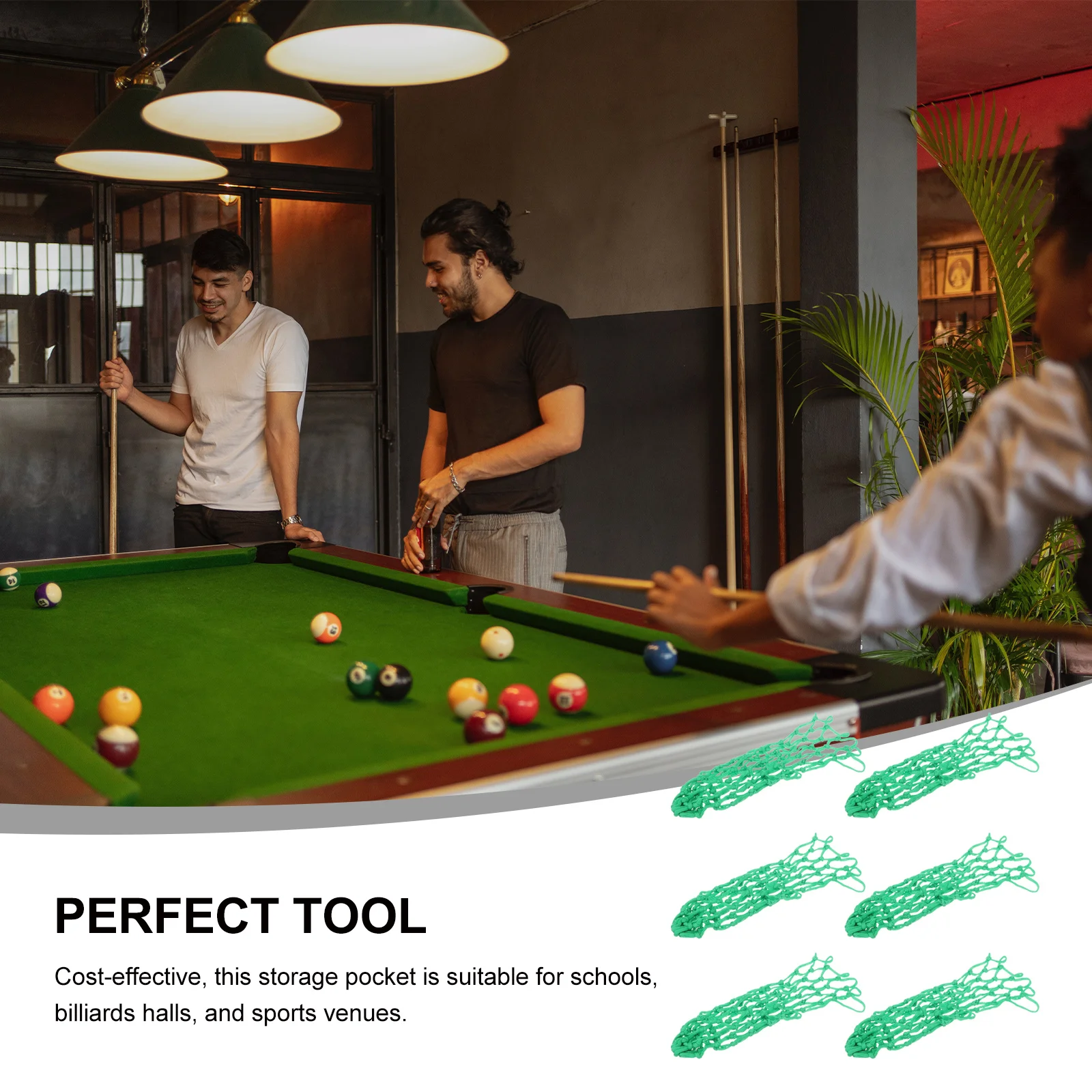Durable Cotton Billiards Net Bag Replacement Pool Table Pockets Accessories Snooker Balls Storage Holder Professional Pool 6 Pcs