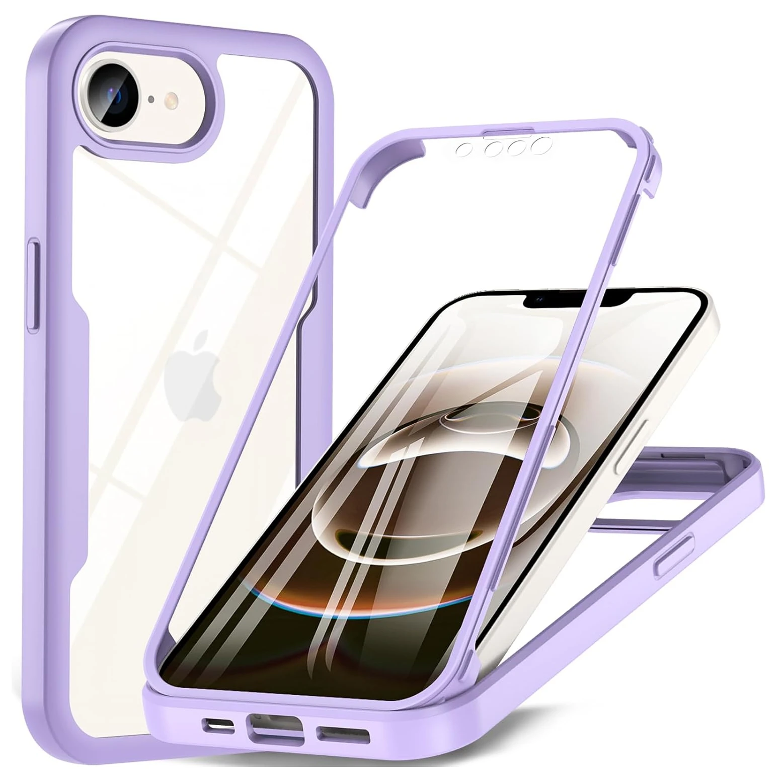 360° Double Sided Shockproof Transparent Case with HD Screen Protector