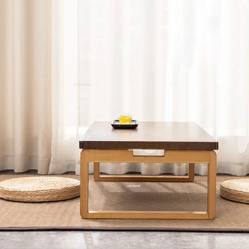 Japanese Tatami Side Table Creative Folding Bay Window Coffee Tables European Living Room Furniture Bedroom Balcony Bamboo Table