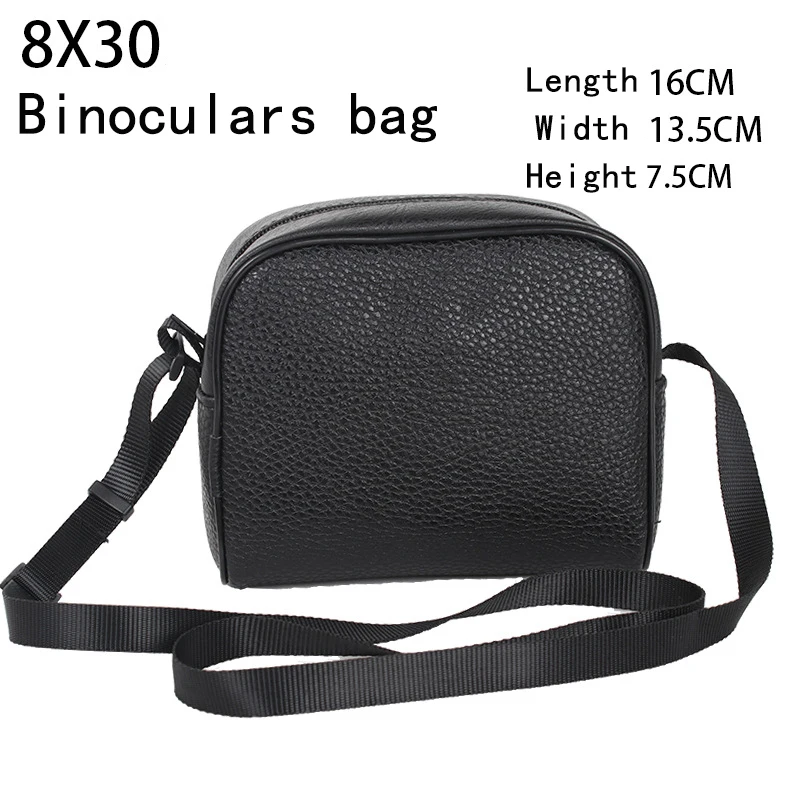 High quality Waterproof 8x30 Binoculars Case for 30mm telescope binocular black Leather bag 160mmX135mm Portable Camera Case Bag 5