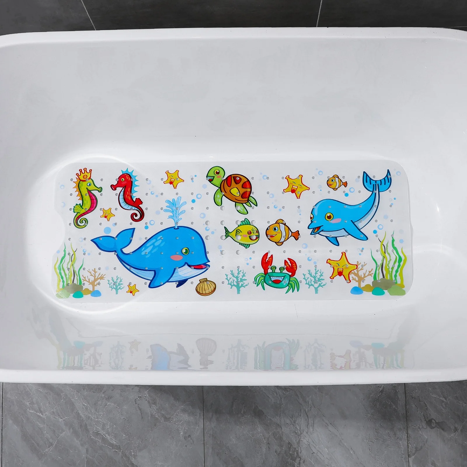 100x40cm Cartoon Tub Mat Extra Long Kids Bathtub Mat Non Slip Shower Mat Fun Safe Bath Experience Machine Washable