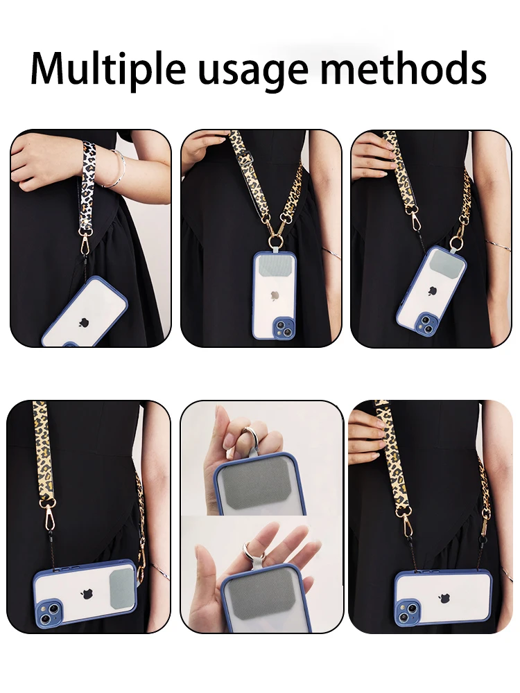 Sangle De Téléphone Avec Pochette Zippée, Bandoulière Réglable