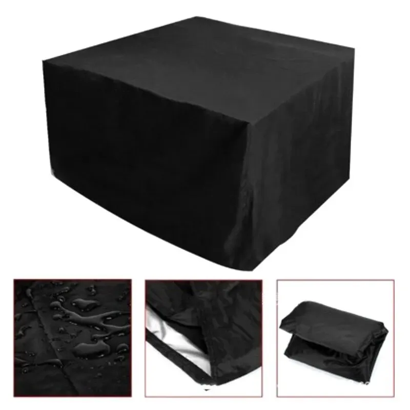 210D Outdoor Waterproof Dustproof Oxford Fabric Square Table Cover Furniture Cover Patio Garden Black Furniture