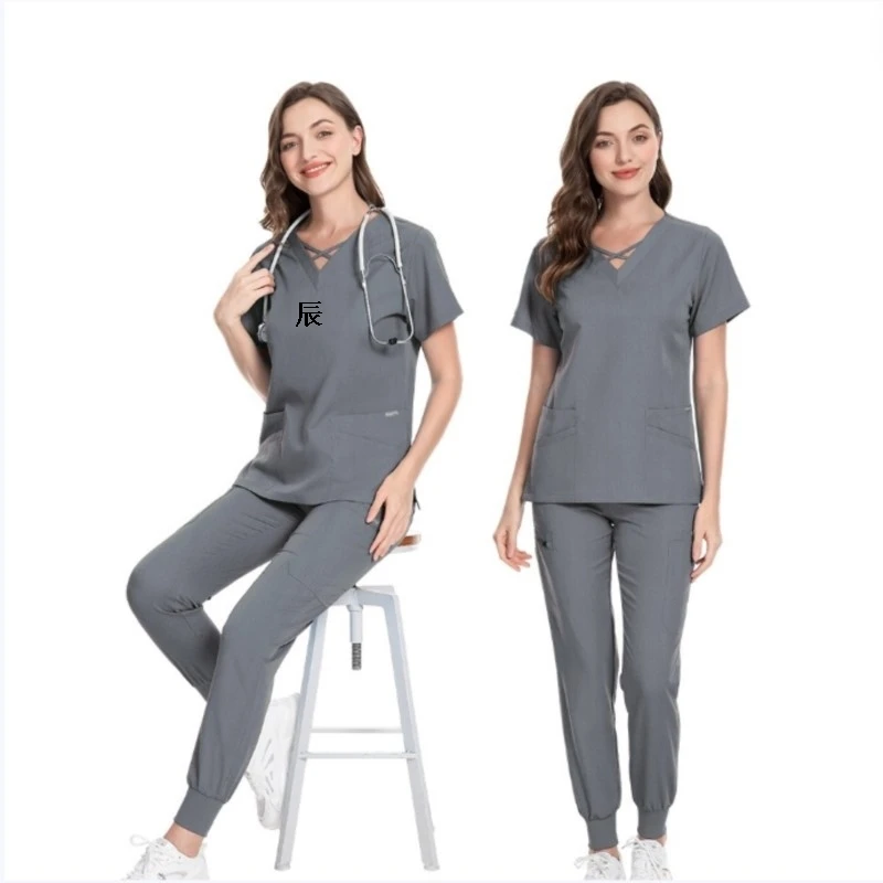 

Elastic nurse uniform Operating room surgical gowns Doctor's workwear hospital beauty salon scrub sets overalls Nursing uniform