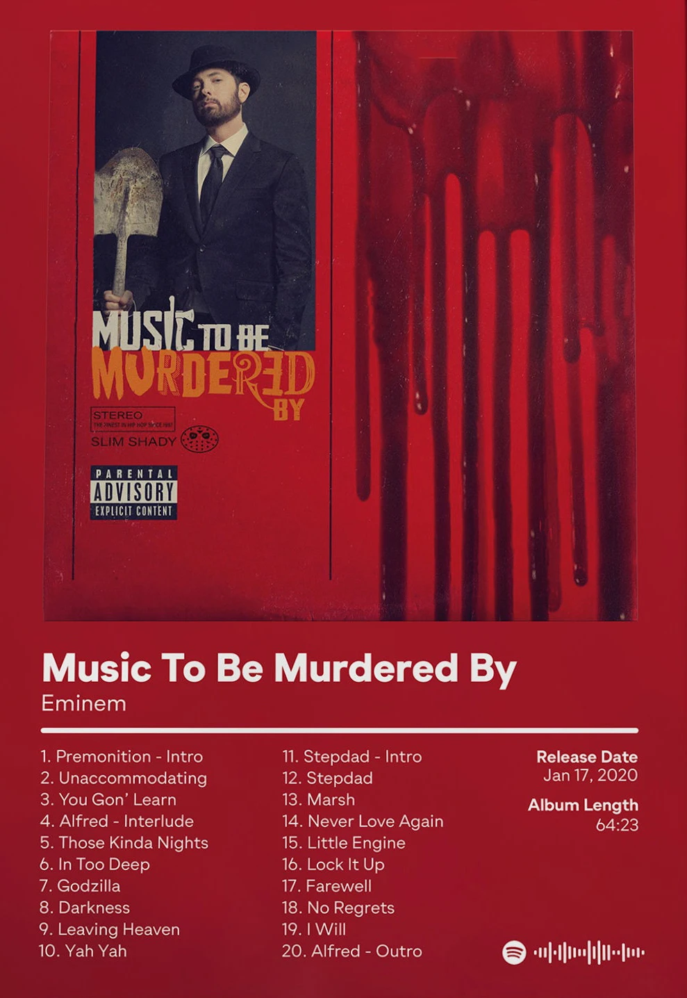 Eminem 'Music to Be Murdered By' Vintage Album Cover Poster – Dark Hip-Hop Aesthetic Art 7