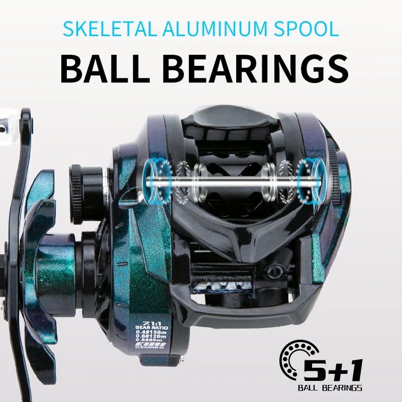 CEMREO ライトゲームベイトキャスティング釣りリール磁気ブレーキ