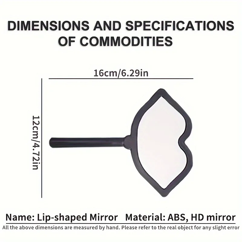 New Household Lip-shaped Handheld Mirror with High-definition and Convenient Handle