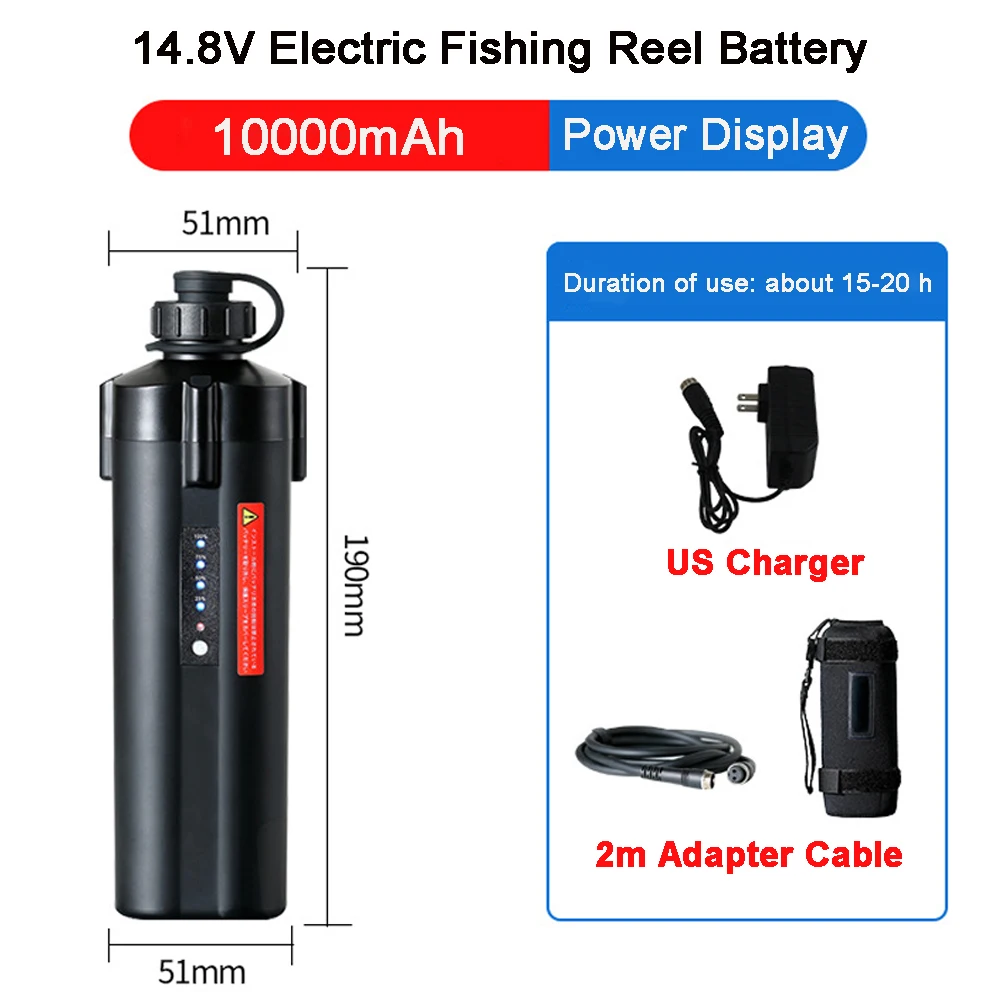 14.8V 10Ah Electric Reel Battery Rechargeable Sea Fishing