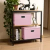 Foldable Storage Bins with Lids [5-Pack] Leather Fabric Collapsible Storage Boxes Organizer Containers Baskets Cube 3