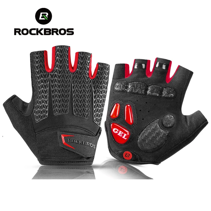 Cycling Gloves ROCKBROS Touch Screen Cycling Bike Gloves Autumn Spring MTB Bike Bicycle Gloves GEL Pad Shockproof Half Finger Mittens