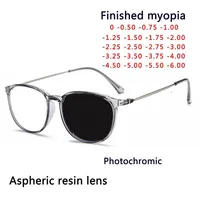 Anti-UV Finished Optical Eye Glasses Myopia Lens For Women Men Sun Photochromism Eyeglasses Degree Oculo -0.5 -1.0 -2.0 To -6.0 1