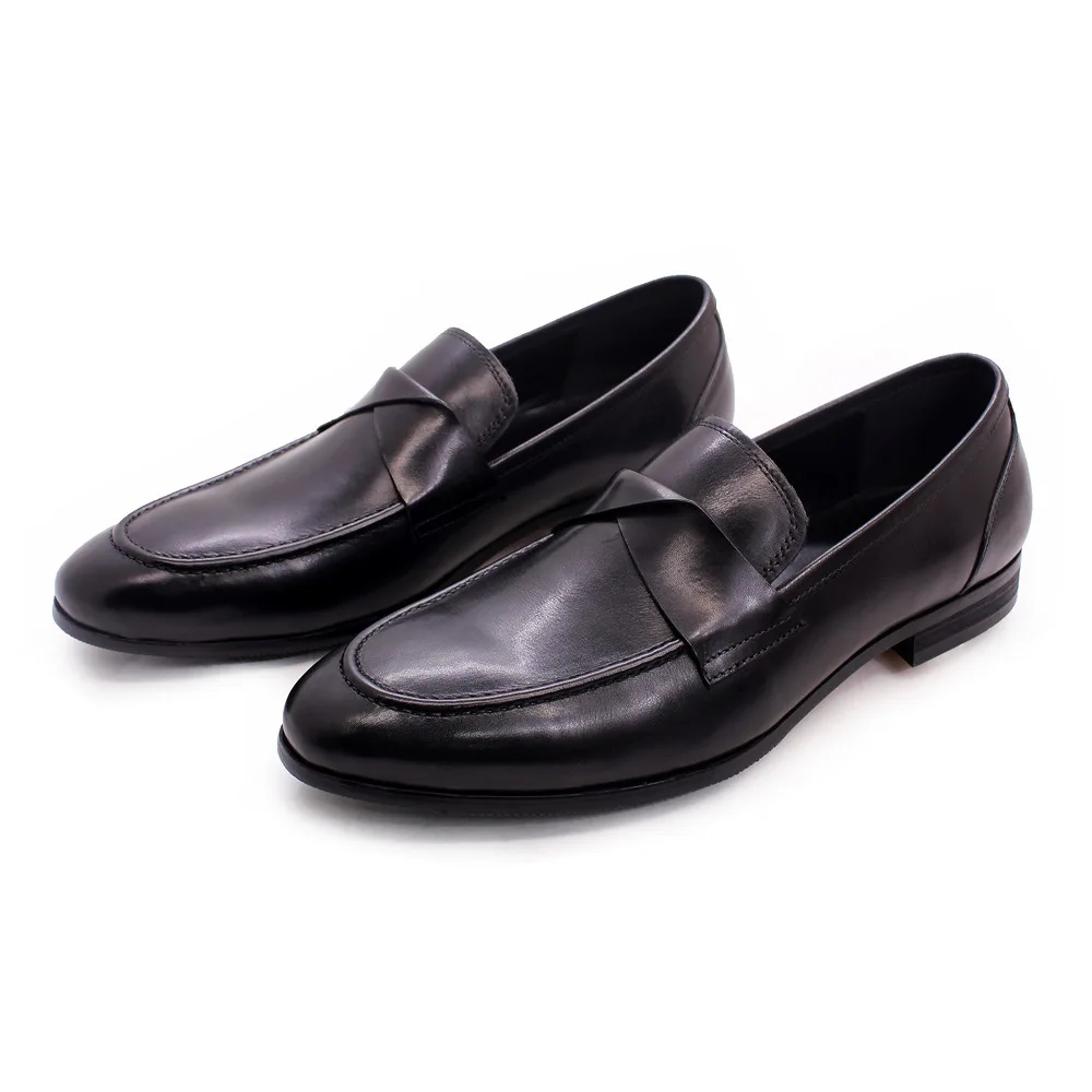 New Light Luxury Handmade Business Dress Leather Suede Le Fu Men Casual Shoes British One Step Stepping Set Men's Shoes Loafers
