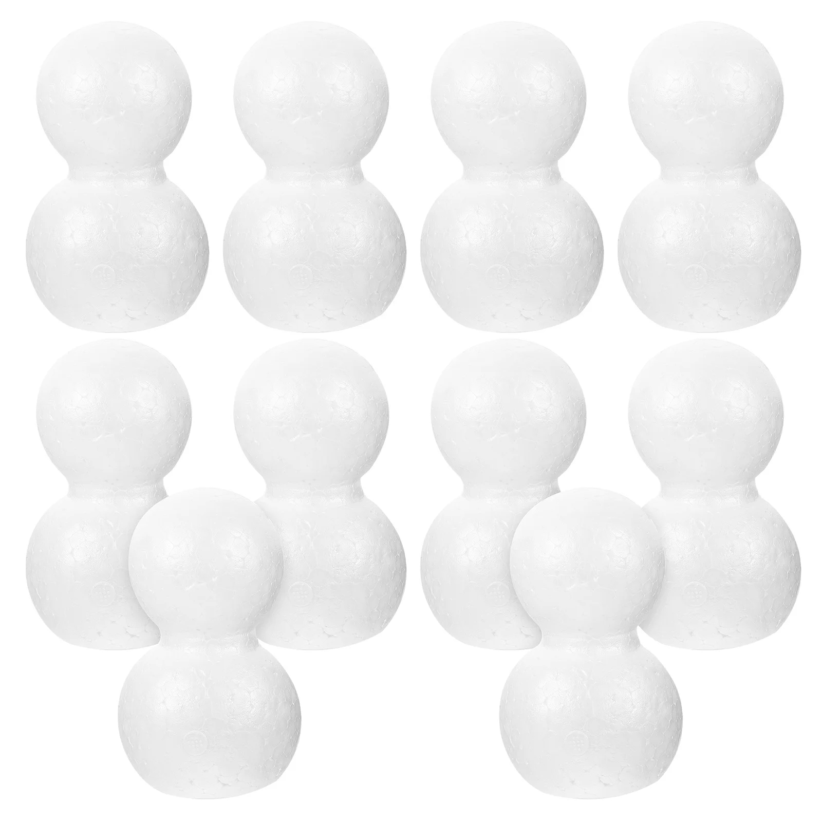 

10 PCS Snowman Polystyrene Ornament White Balls Crafts DIY Flower Arranging Snowmans Children Material